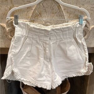 Sea New York Cream High Waist Ruffle Shorts